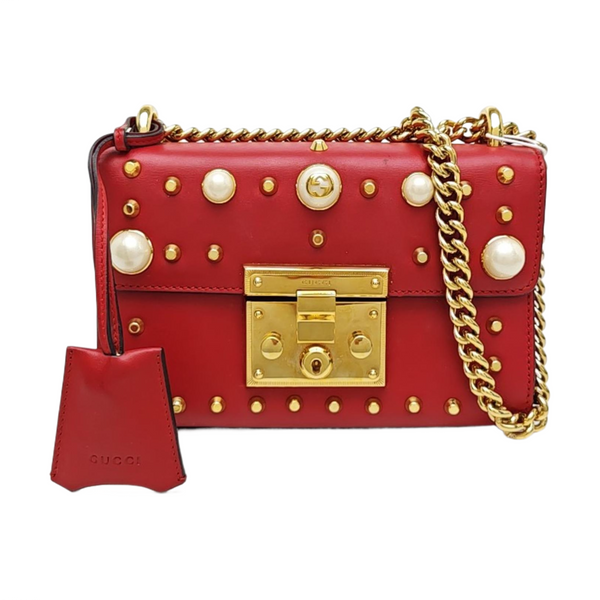 Padlock Small Calfskin Red