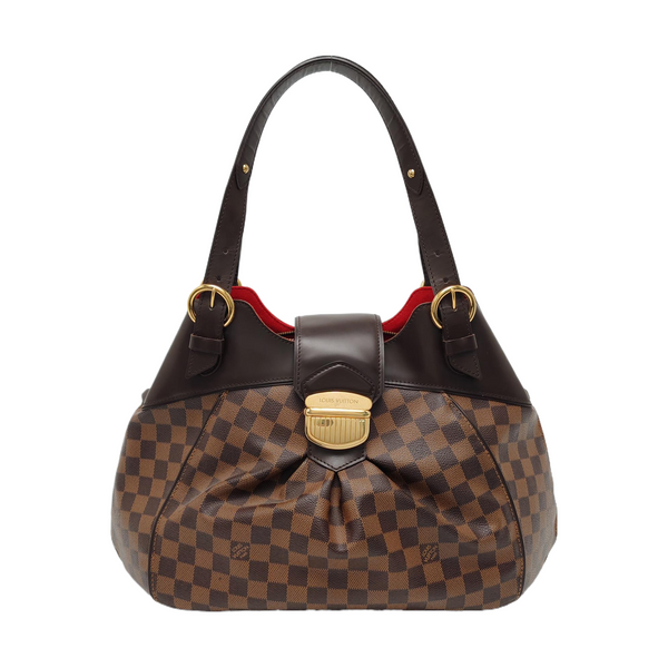 SISTINA MM Damier Ebene Coated Canvas Brown