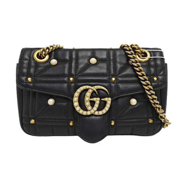 GG Marmont Medium Quilted Calfskin Black