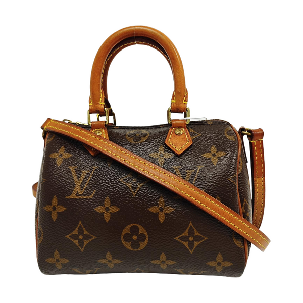 SPEEDY Nano Monogram Coated Canvas Brown