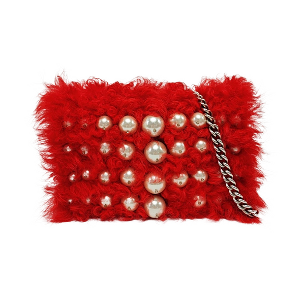 Fabric Shoulder Bag Red
