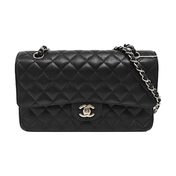 CLASSIC FLAP Small Quilted Grained Calfskin Black