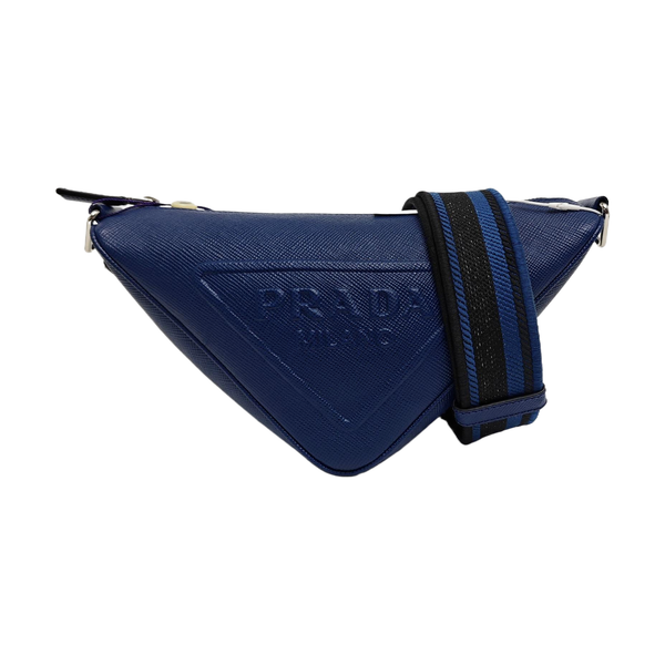 Authenticated pre-owned Triangle Calfskin Blue - Shoulder Bag at Looply
