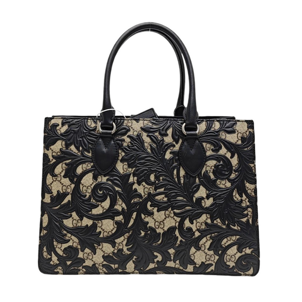 Monogram Coated Canvas Tote Bag Beige