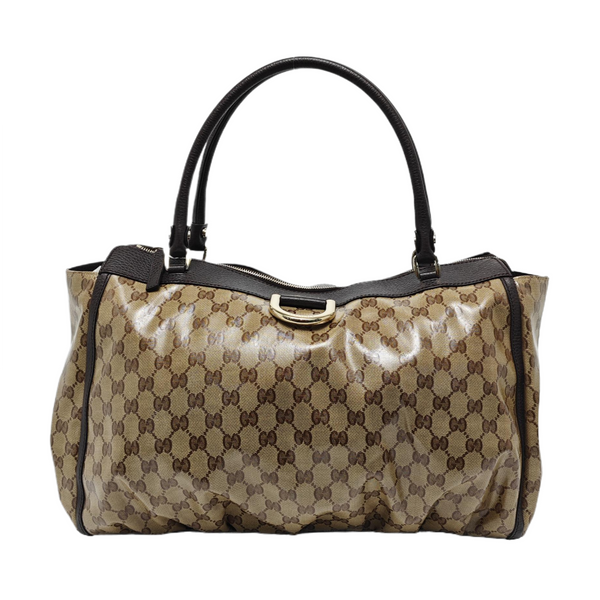 D Gold Monogram Coated Canvas Brown