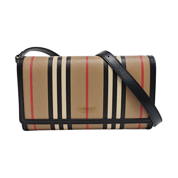 Coated Canvas Shoulder Bag Brown