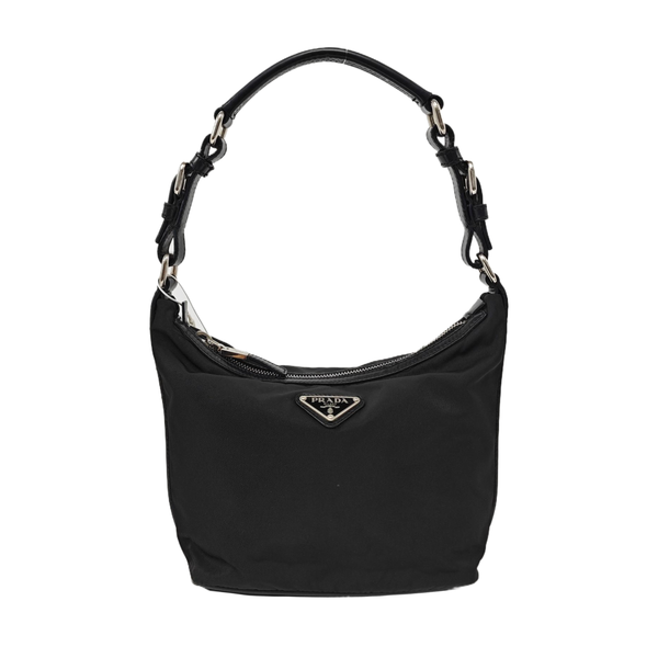 Nylon Top Handle Bag Black