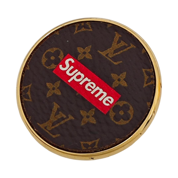Leather Brown Brooch