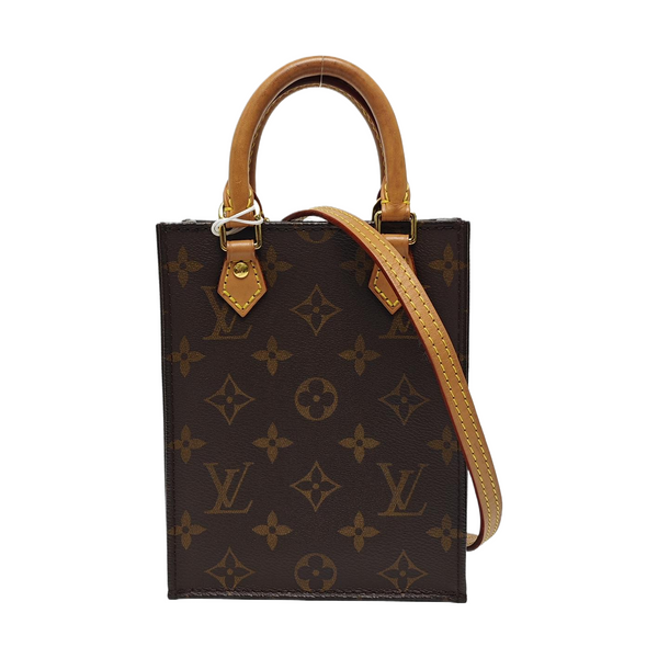 SAC PLAT Mini Monogram Coated Canvas Brown