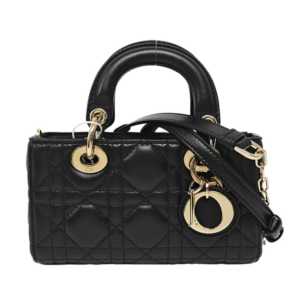 Lady D-Joy Super Mini Cannage Lambskin Black
