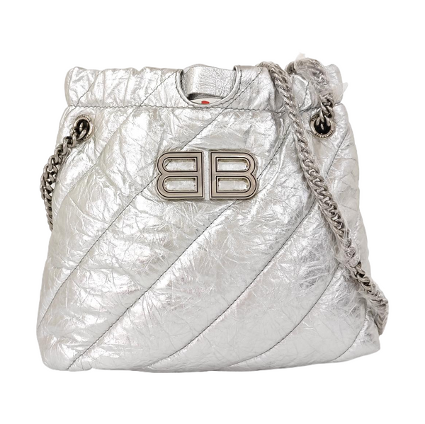 Crush Super Mini Quilted Calfskin Silver
