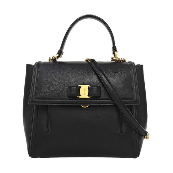 Calfskin Shoulder Bag Medium Black