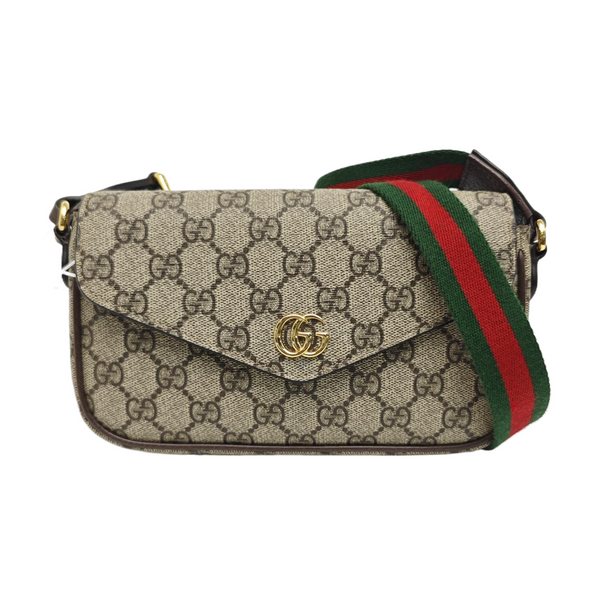 Ophidia Small Monogram Lona Revestida Beige