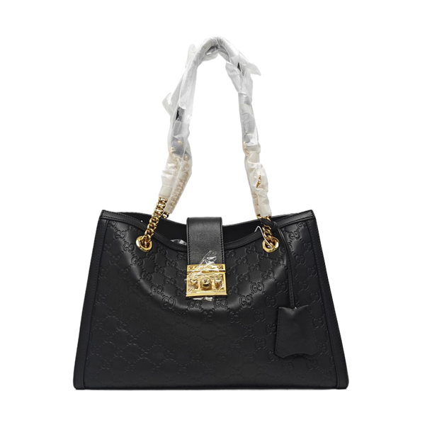 Padlock Medium Monogram Calfskin Black