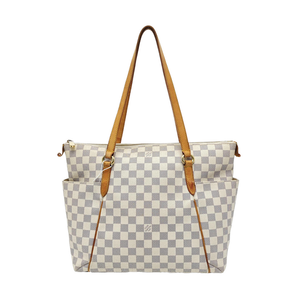 TOTALLY MM Damier Azur Coated Canvas White