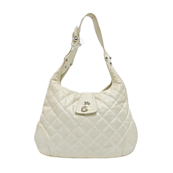 Quilted Calfskin Tote Bag White