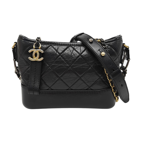 GABRIELLE Small Quilted Calfskin Black