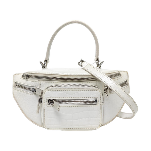Patent Leather Shoulder Bag White