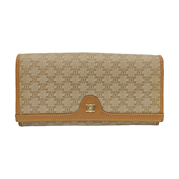 Coated Canvas Wallet Beige