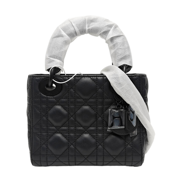 Lady Dior Mini Cannage Calfskin Black