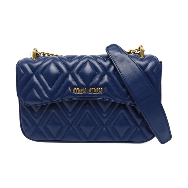 Quilted Calfskin Shoulder Bag Blue