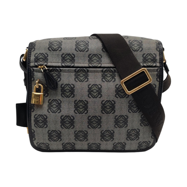 Monogram Coated Canvas Shoulder Bag Gray