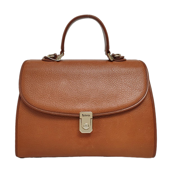 Calfskin Top Handle Bag Brown