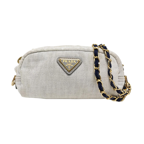 Denim Clutch White