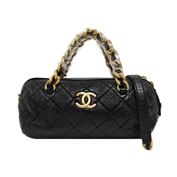 Quilted Calfskin Shoulder Bag Black
