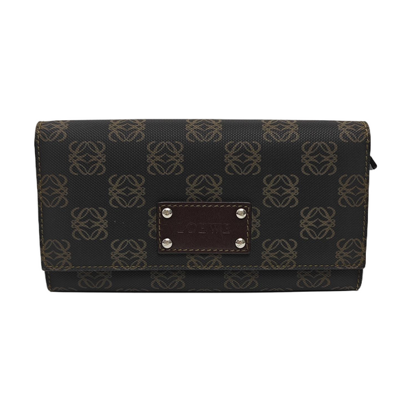 Monogram Leather Clutch Gray