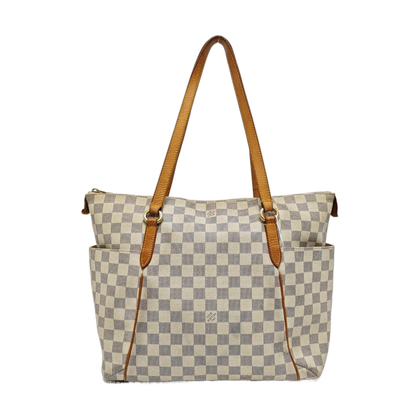 TOTALLY MM Damier Azur Coated Canvas White
