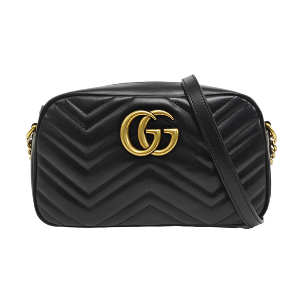 GG Marmont Small Quilted Calfskin Black