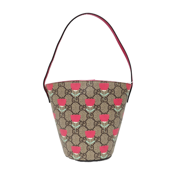 Children’s GG Bucket Monogram Coated Canvas Beige
