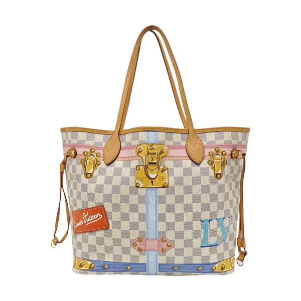 NEVERFULL MM Damier Azur Coated Canvas White