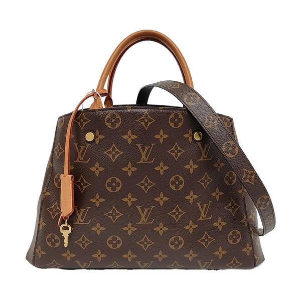 MONTAIGNE MM Monogram Coated Canvas Brown