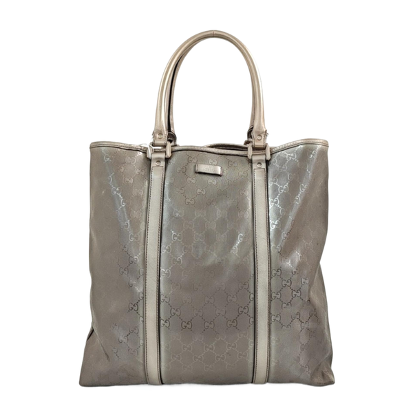 Monogram Coated Canvas Tote Bag Silver