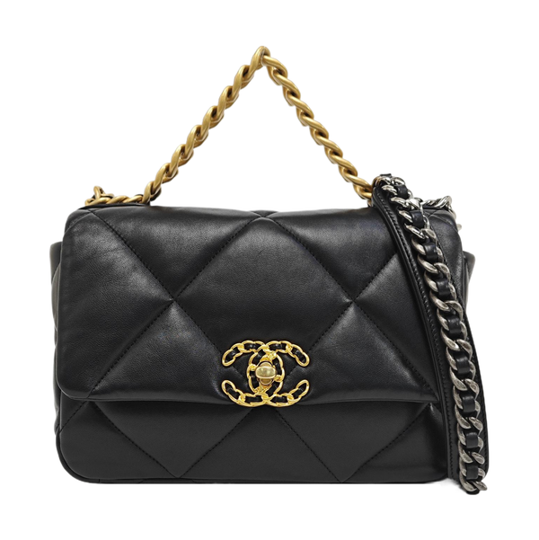CHANEL 19 Small Quilted Lambskin Black
