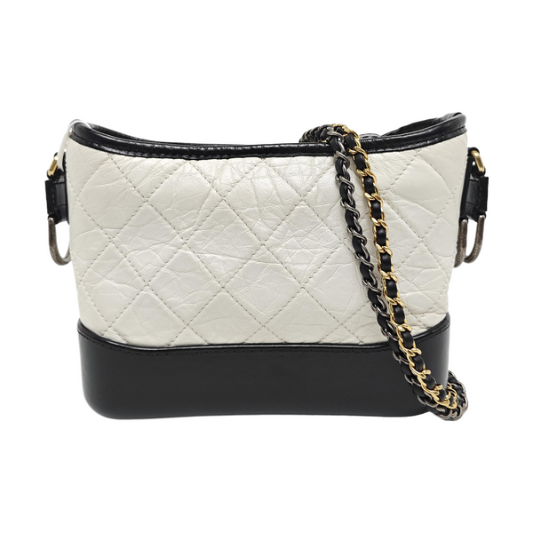 GABRIELLE Small Quilted Calfskin White