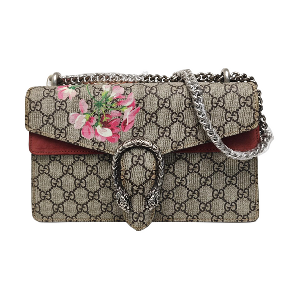 Dionysus Small Monogram Coated Canvas Beige