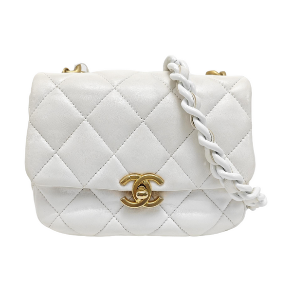 CLASSIC FLAP Mini Quilted Lambskin White