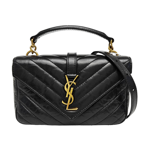 ENVELOPE Small Chevron Calfskin Black