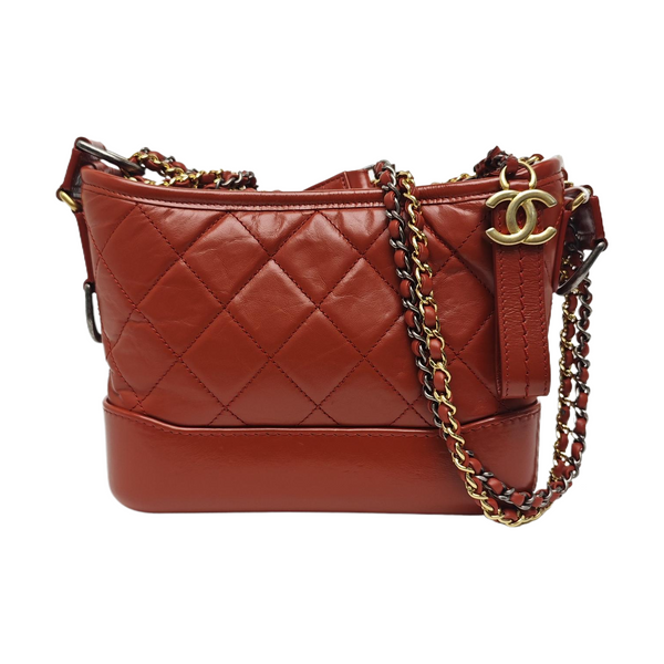 GABRIELLE Small Quilted Calfskin Red