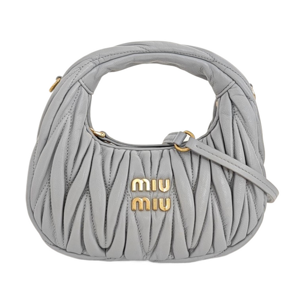 Wander Matelassé Small Quilted Lambskin Gray