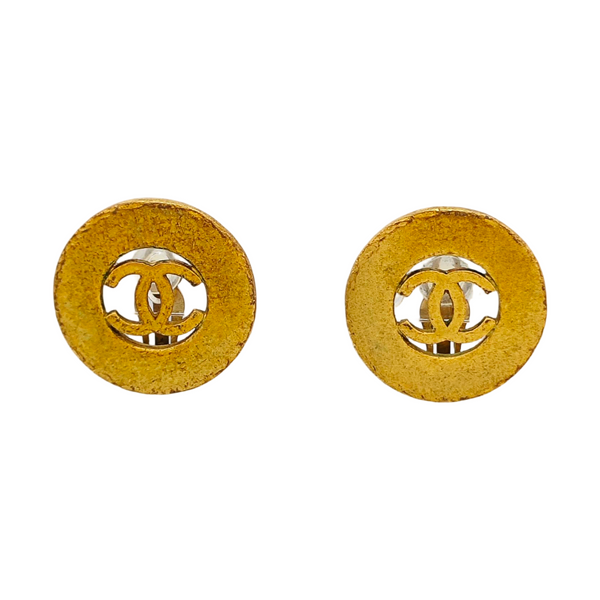 Vintage Metal Gold Clip On Earrings