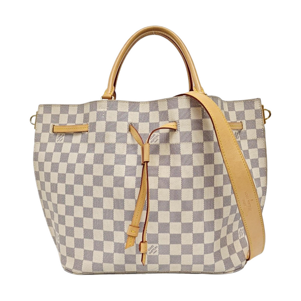 GIROLATA GM Damier Azur Coated Canvas White