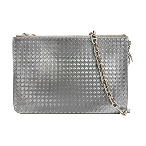 Patent Leather Clutch Silver