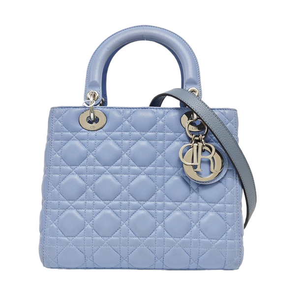 Lady Dior Medium Cannage Lambskin Blue