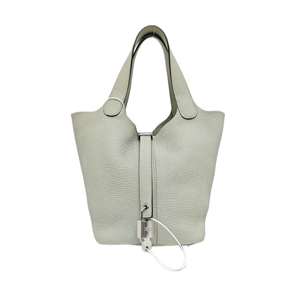 Authenticated pre-owned Picotin Lock 18 Clemence Green - Bucket Bag at Looply