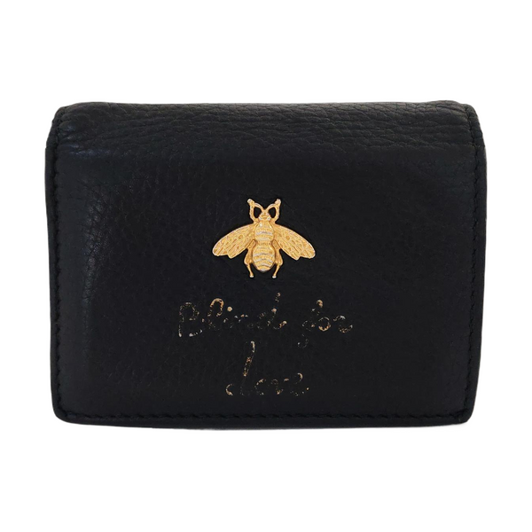 Animalier Calfskin Black Wallet