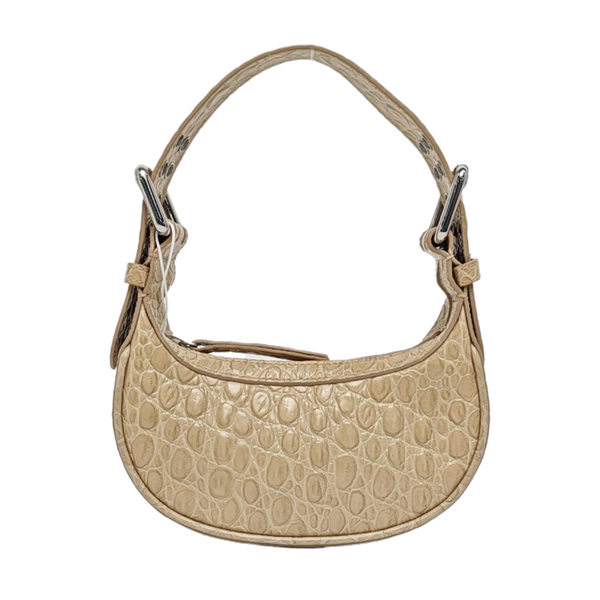 Leather Top Handle Bag Beige